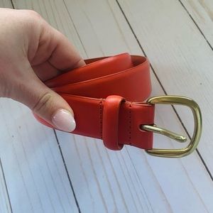 Banana Republic Orange/ Red Leather Belt and Gold